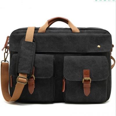  Canvas Travel Rucksack Messenger Bag Men Business Briefcase Convertible Backpack Laptop Handbag - ORSTAR 